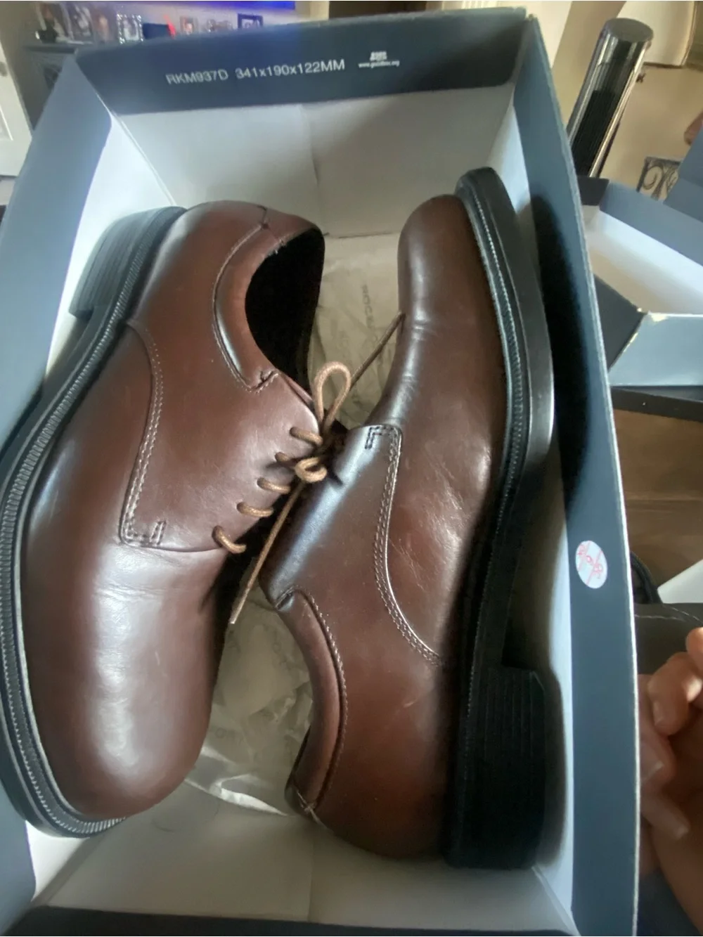 Rockport Brown Leather Lace-Up Derby Shoes. New, no tags no box.